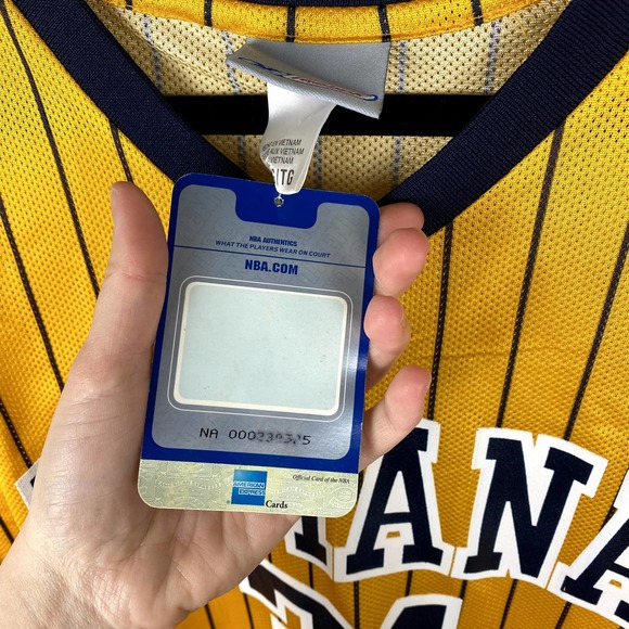 Vintage Deadstock Indiana Miller #31 Jersey NBA Reebok EUC Size XL Gold Blue - Picture 3 of 5